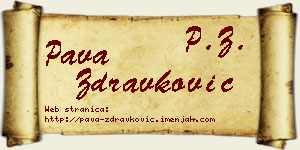 Pava Zdravković vizit kartica